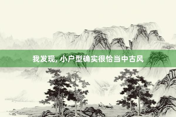 我发现, 小户型确实很恰当中古风