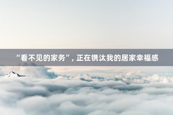 “看不见的家务”, 正在镌汰我的居家幸福感
