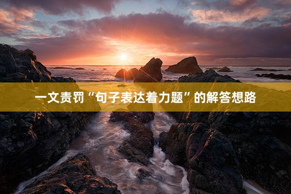 一文责罚“句子表达着力题”的解答想路