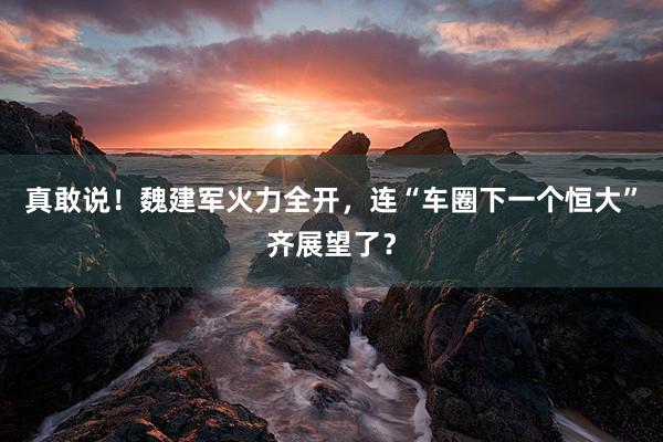 真敢说！魏建军火力全开，连“车圈下一个恒大”齐展望了？