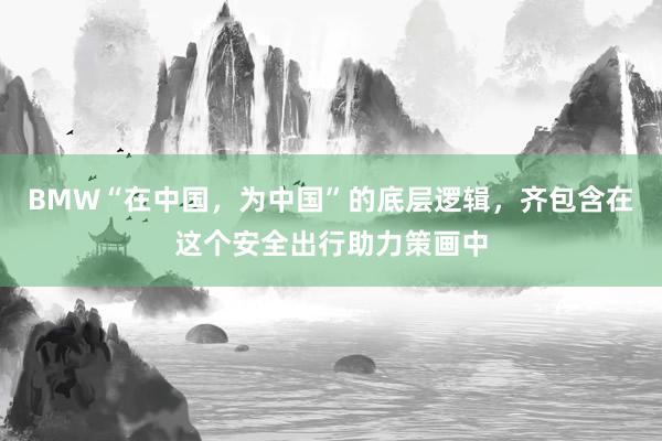 BMW“在中国，为中国”的底层逻辑，齐包含在这个安全出行助力策画中