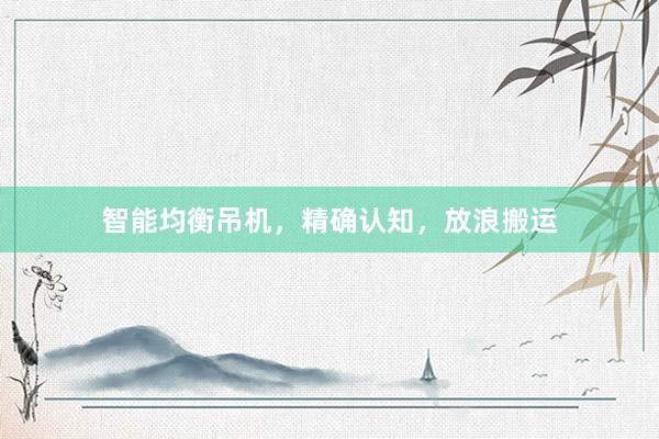 智能均衡吊机，精确认知，放浪搬运