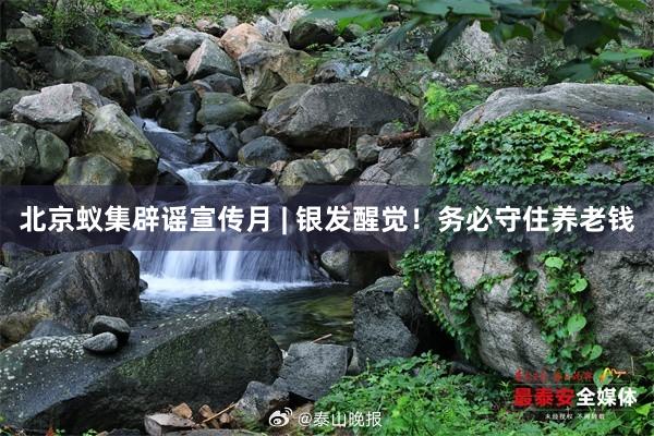 北京蚁集辟谣宣传月 | 银发醒觉！务必守住养老钱