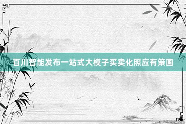 百川智能发布一站式大模子买卖化照应有策画