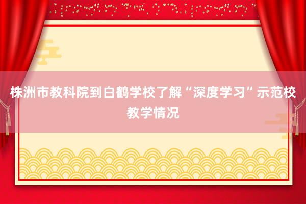 株洲市教科院到白鹤学校了解“深度学习”示范校教学情况