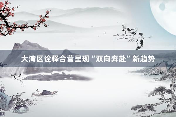 大湾区诠释合营呈现“双向奔赴”新趋势