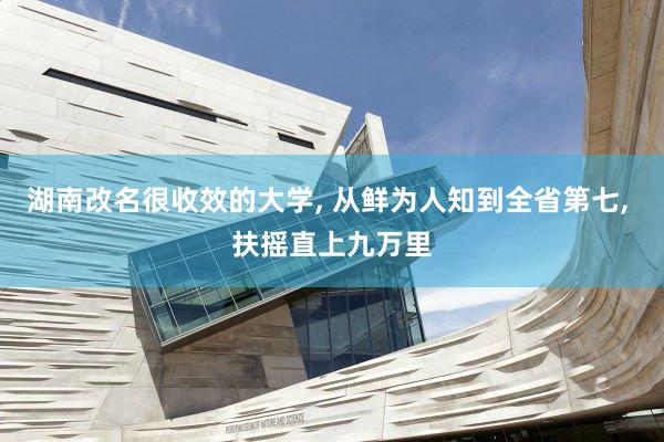湖南改名很收效的大学, 从鲜为人知到全省第七, 扶摇直上九万里