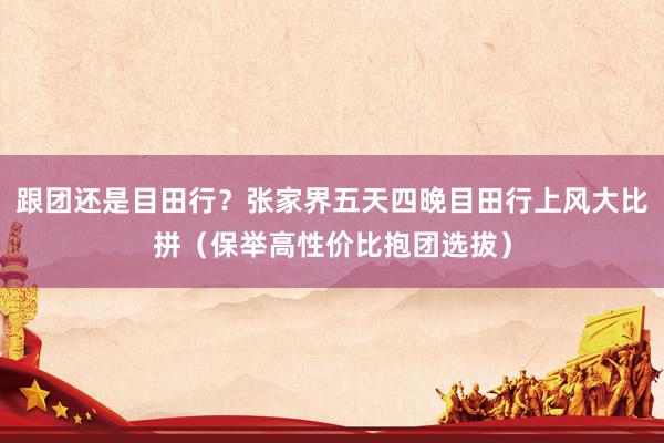 跟团还是目田行？张家界五天四晚目田行上风大比拼（保举高性价比抱团选拔）